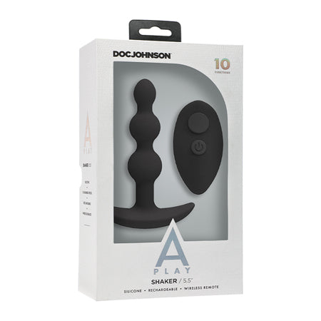 A-Play BEADED VIBE Plug anal de silicona recargable con control remoto negro
