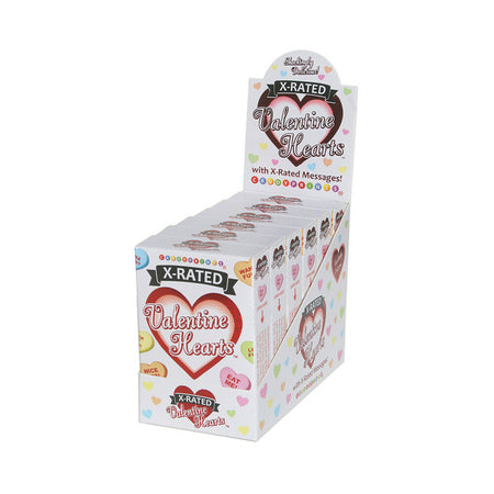Exhibidor de 6 cajas de dulces con corazones de San Valentín con clasificación X