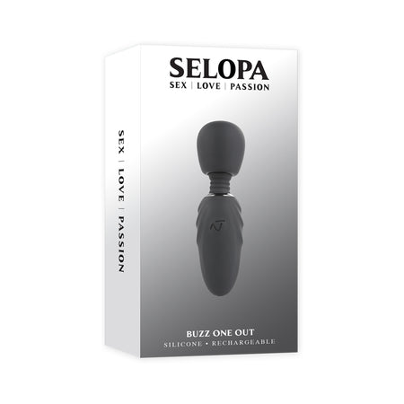 Mini vibrador de silicona recargable Selopa Buzz One Out, color negro