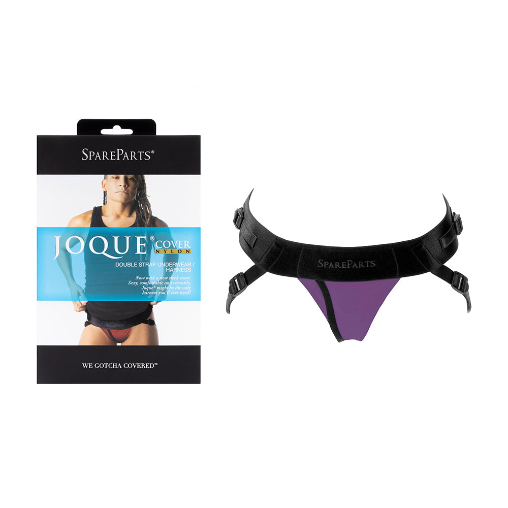 Arnés Joque Cover Underwr morado (doble correa), talla A, nailon.