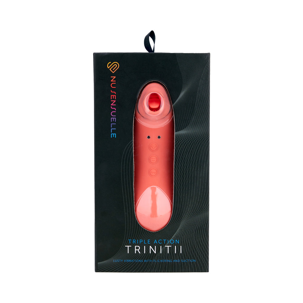 Nu Sensuelle Trinitii Vibrador Lengua 3 En 1 Con Succión Coral