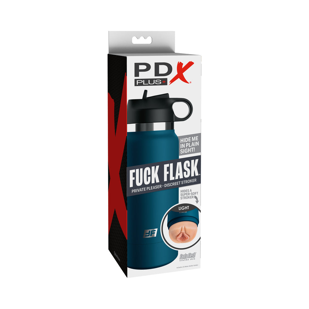 PDX Plus Fuck Flask Private Pleaser Discreet Stroker Botella azul ligera
