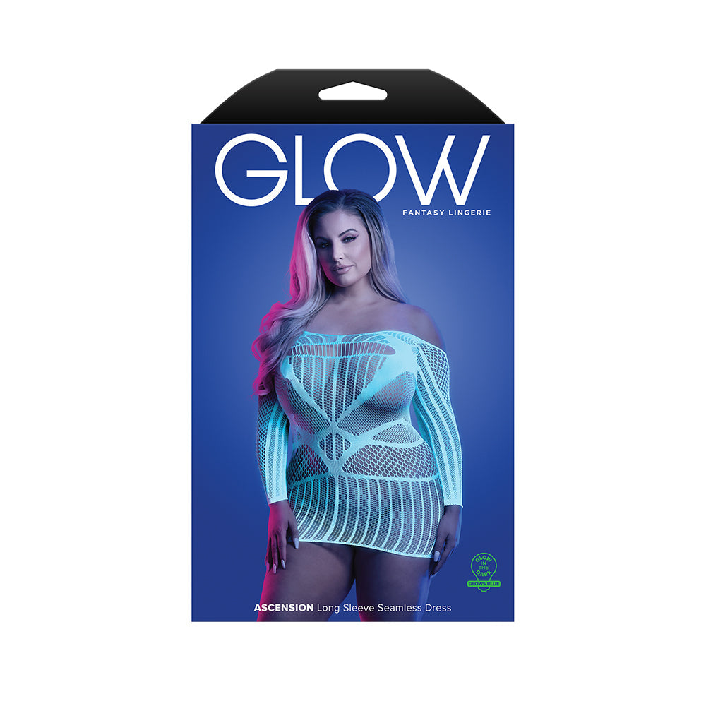 Vestido de manga larga sin costuras que brilla en la oscuridad, talla queen, de Fantasy Lingerie Glow Ascension