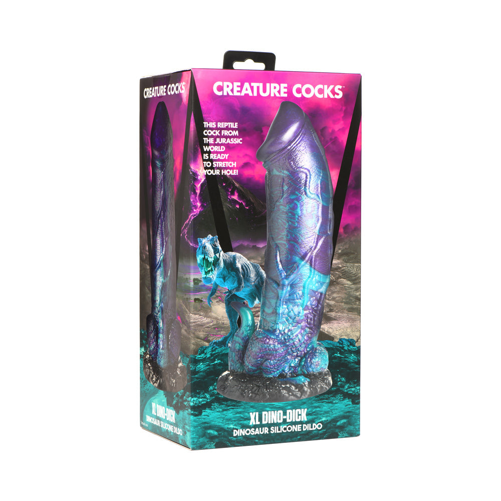 Consolador de silicona con forma de dinosaurio Creature Cocks XL Dino Dick