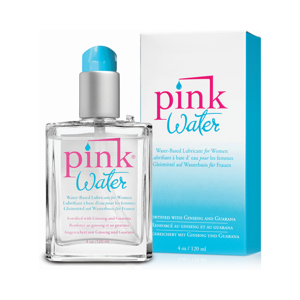 Lubricante a base de agua Pink Water, botella de vidrio de 113 ml