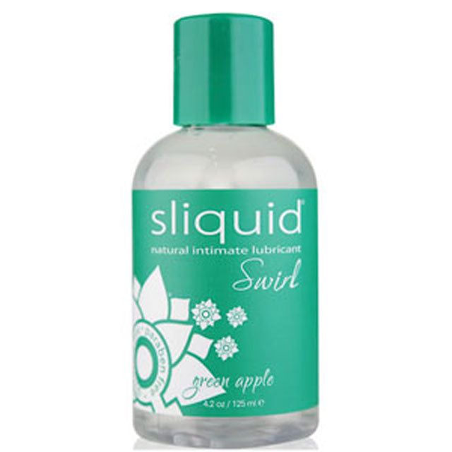Lubricante Sliquid Swirl con sabor a tarta de manzana verde, 4.2 oz