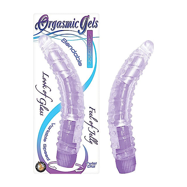 Vibrador Orgasmic Gels Sensation de 18 cm, flexible y multivelocidad (morado)