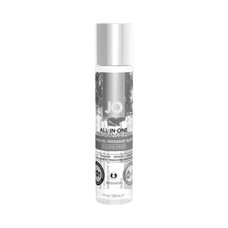 JO All-In-One Massage Glide - Fragrance Free (Silicone-Based) 1 fl oz / 30 ml
