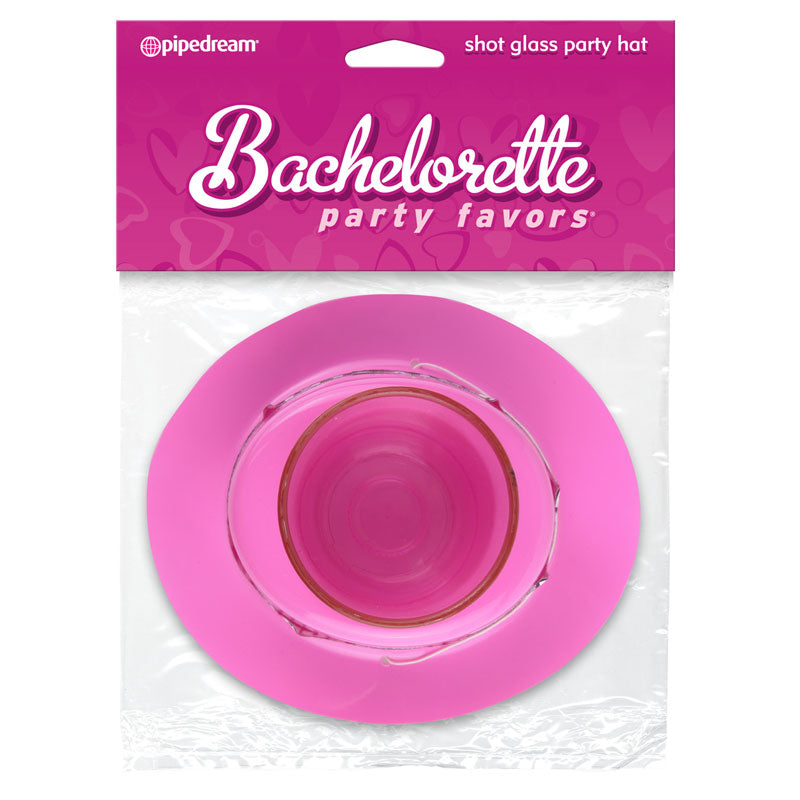 Sombrero de fiesta rosa con vaso de chupito para despedida de soltera de Pipedream