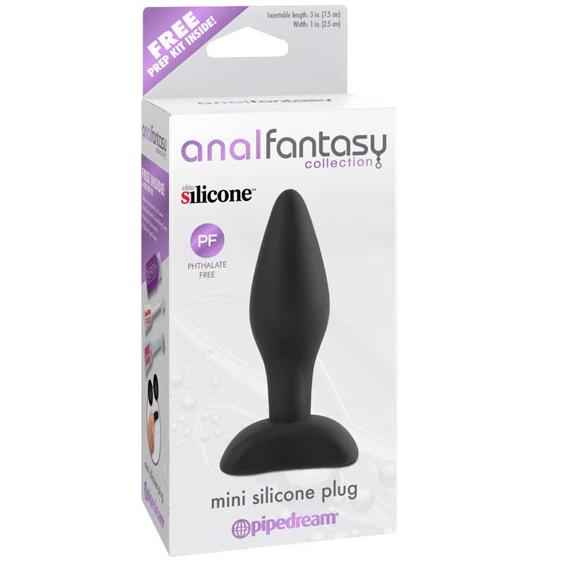 Mini tapón anal de silicona negro de la colección Pipedream Anal Fantasy