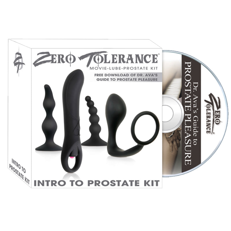Kit de introducción a la próstata Zero Tolerance de 4 piezas con juego anal y DVD