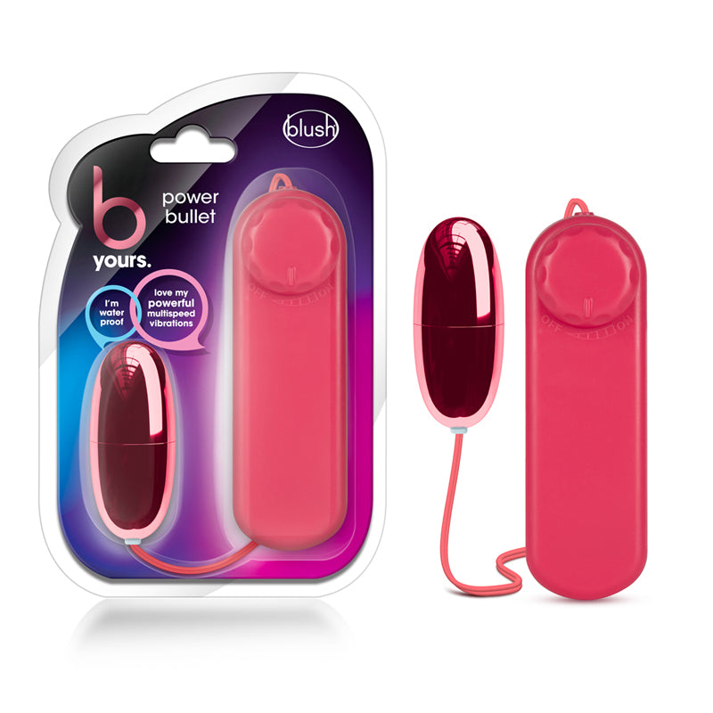 Huevo vibrador con control remoto Blush B Yours Power Bullet color cereza