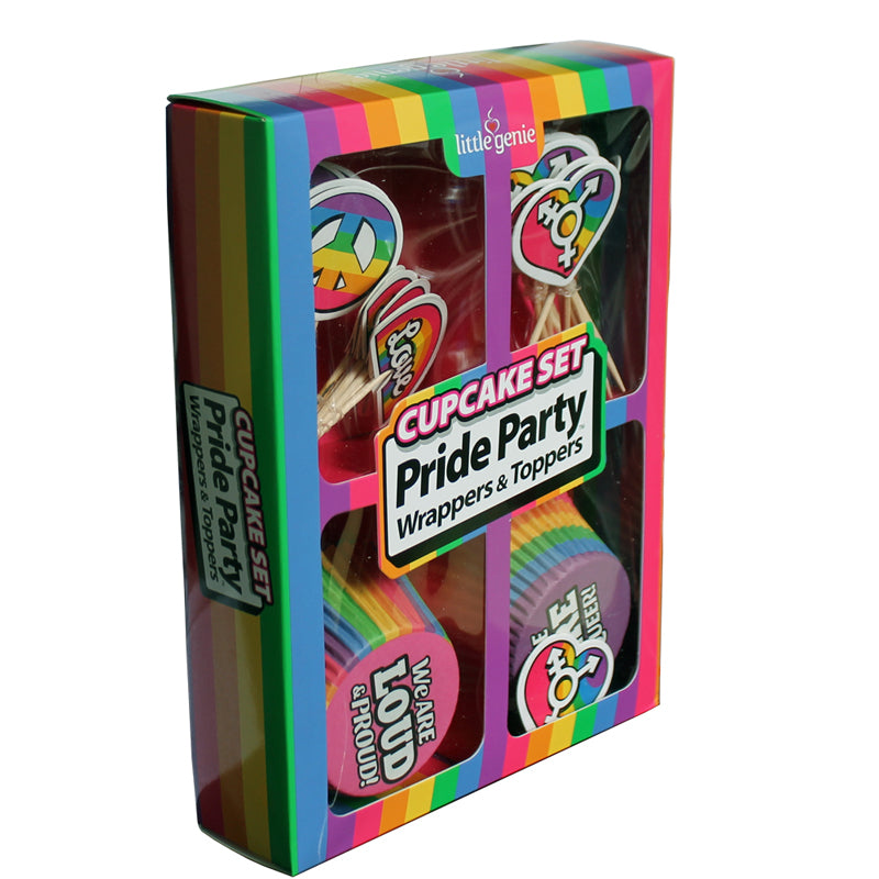 Juego de tazas para pastel de fiesta del orgullo