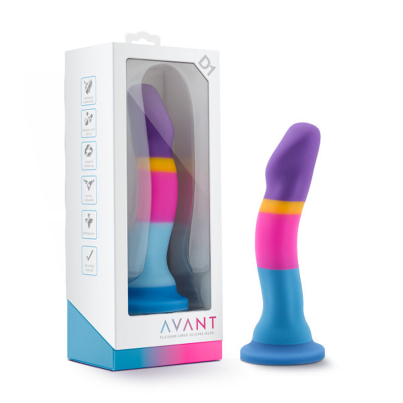Consolador de silicona Blush Avant D1 Hot 'n' Cool de 7.5 pulgadas con ventosa