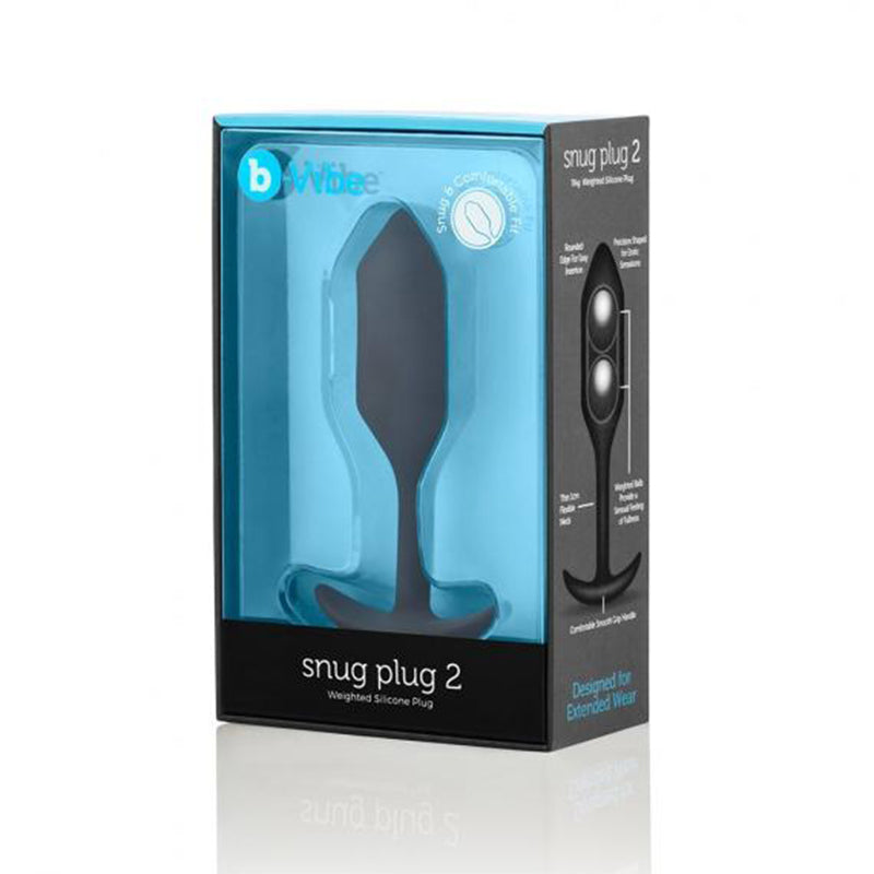 Tapón anal de silicona con peso b-Vibe Snug Plug 2, color negro