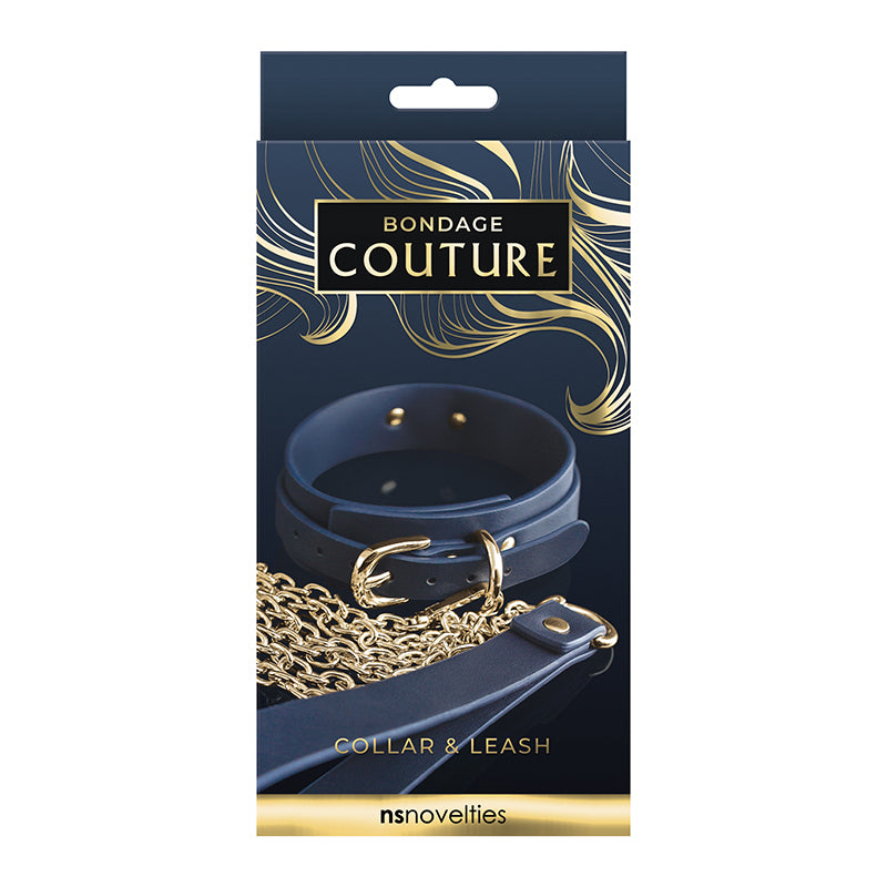 Collar y correa Bondage Couture azul