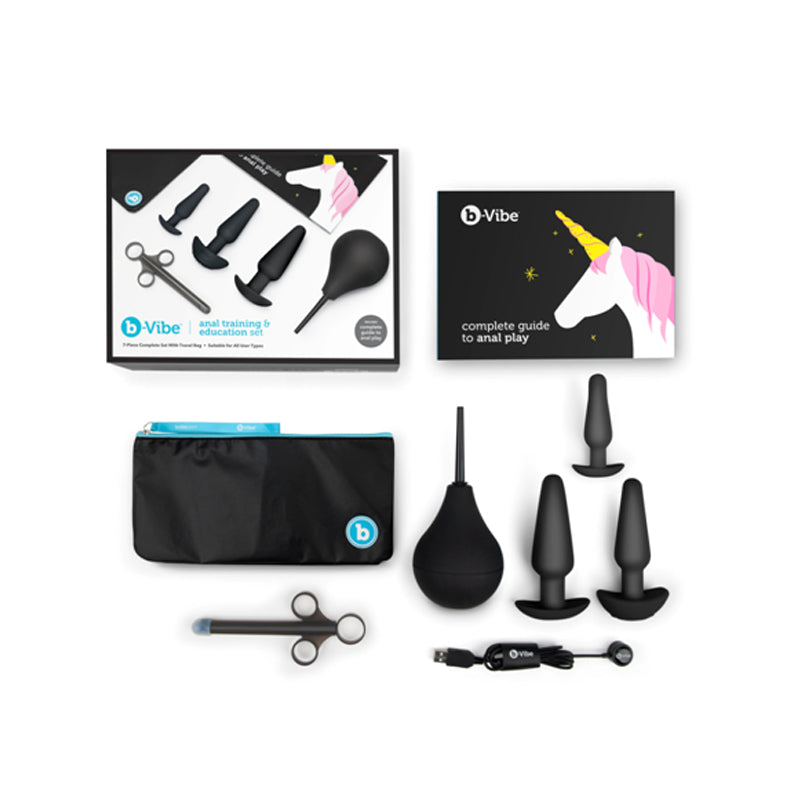 b-Vibe - Set de entrenamiento y educación anal de 7 piezas, color negro