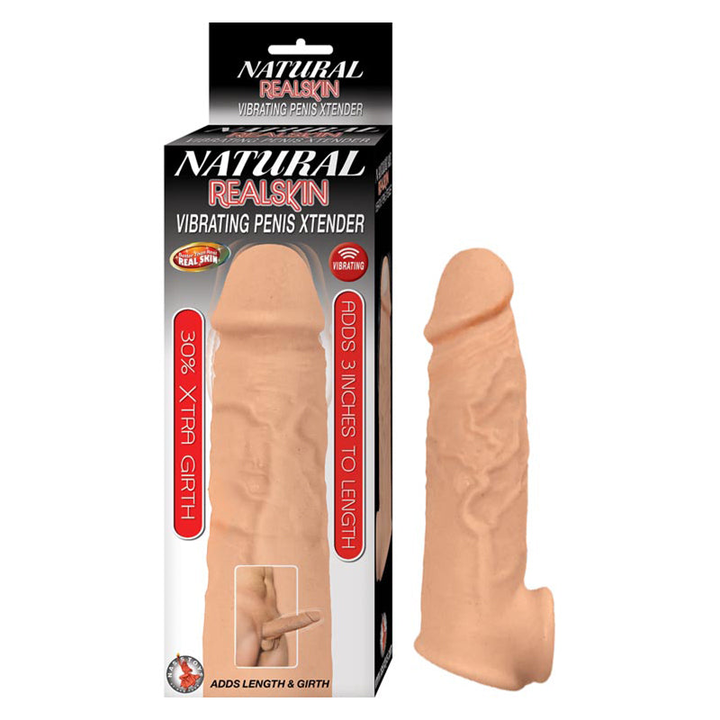 Pene vibrador Natural Realskin Xtender - Blanco