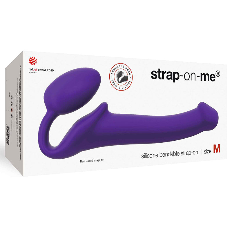 Strap-On-Me - Correa de silicona flexible semirealista, color morado, talla M