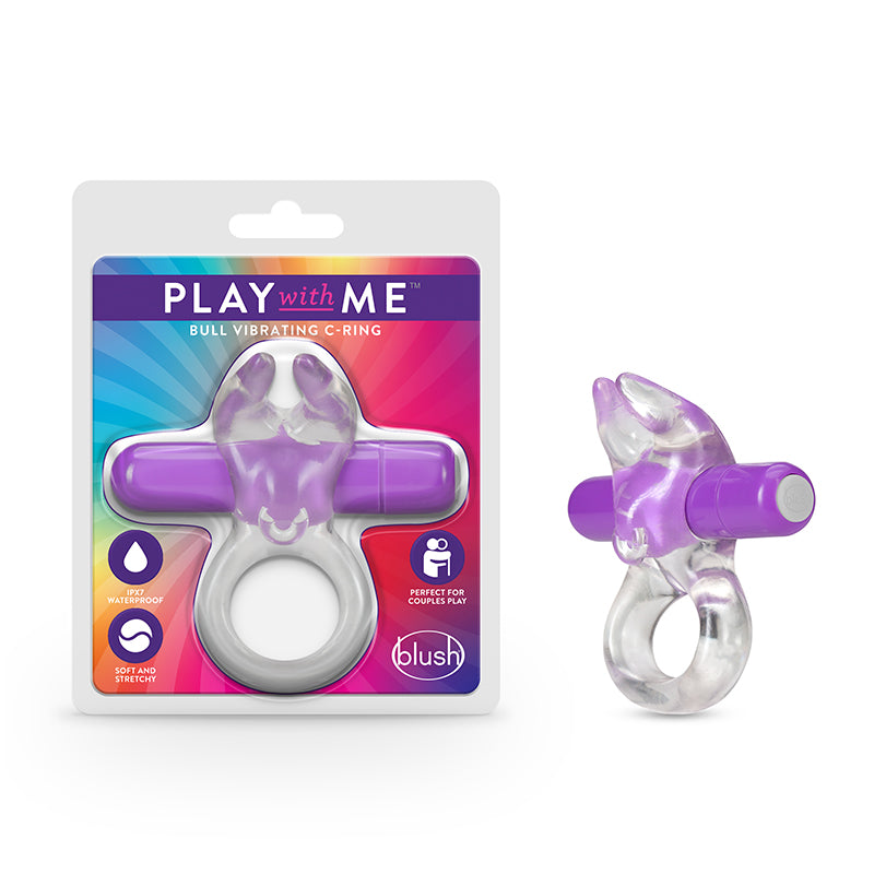 Anillo vibrador en forma de C Blush Play with Me Bull, color morado