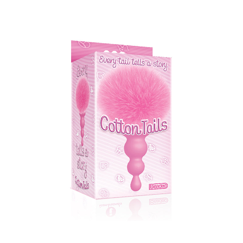 Tapón anal de silicona con forma de cola de conejo con cuentas rosa de The 9's Cottontails