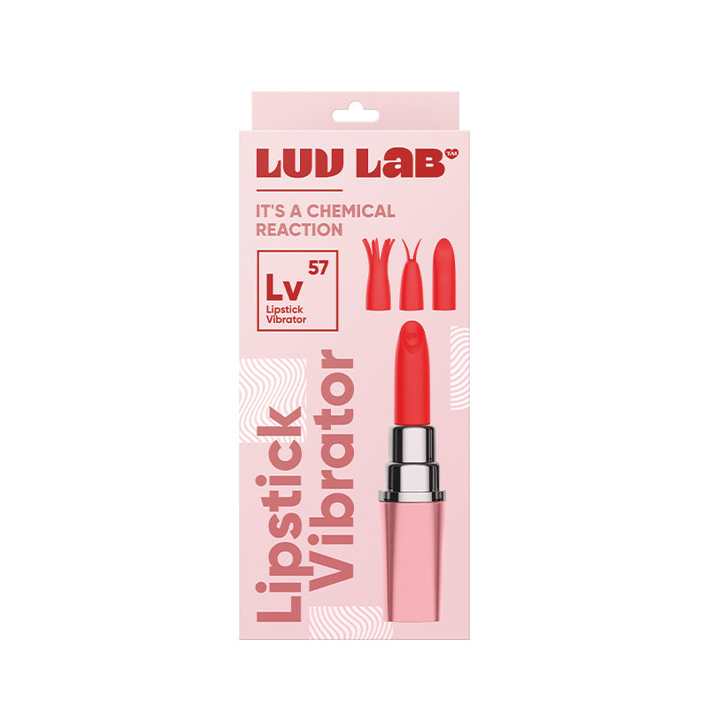 Vibrador labial Luv Inc Lv57, recargable, de silicona, discreto, con 3 accesorios, color rosa claro