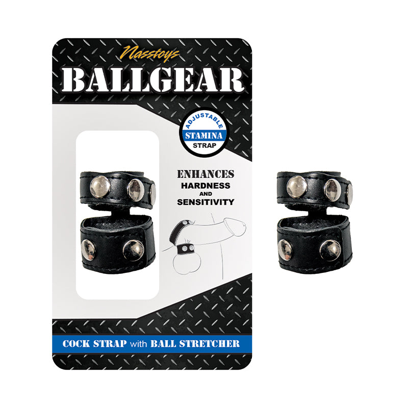 Correa para el pene Ballgear con extensor de testículos, color negro