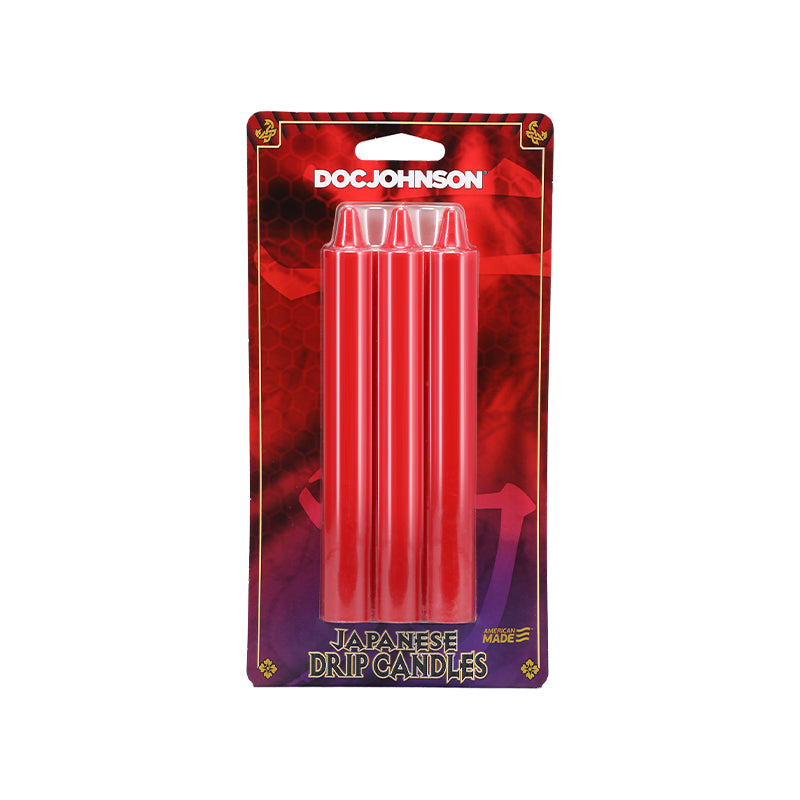 Velas de goteo japonesas (paquete de 3), color rojo