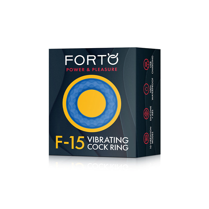 Anillo vibrador de silicona recargable Forto F-15 azul