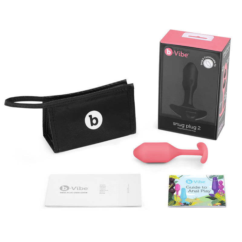 Tapón anal de silicona con peso b-Vibe Snug Plug 2 Coral