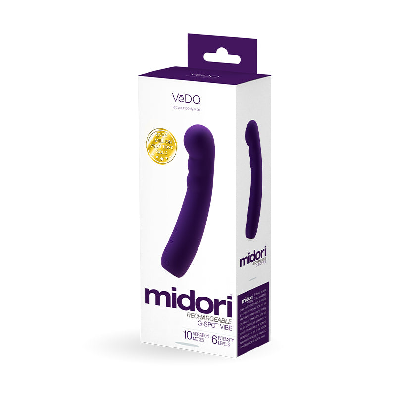 Vibrador de punto G recargable Vedo Midori morado oscuro
