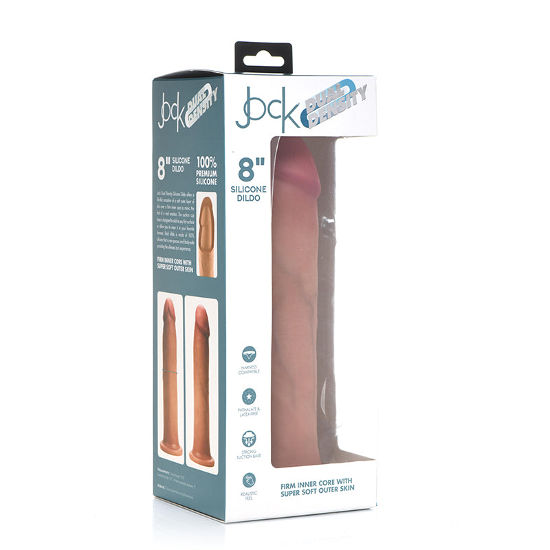 Consolador de silicona Curve Toys Jock de doble densidad de 8 pulgadas con ventosa y luz