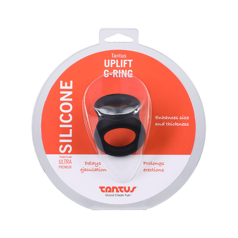 Tantus Uplift C-Ring - Arnés para pene y testículos, color negro