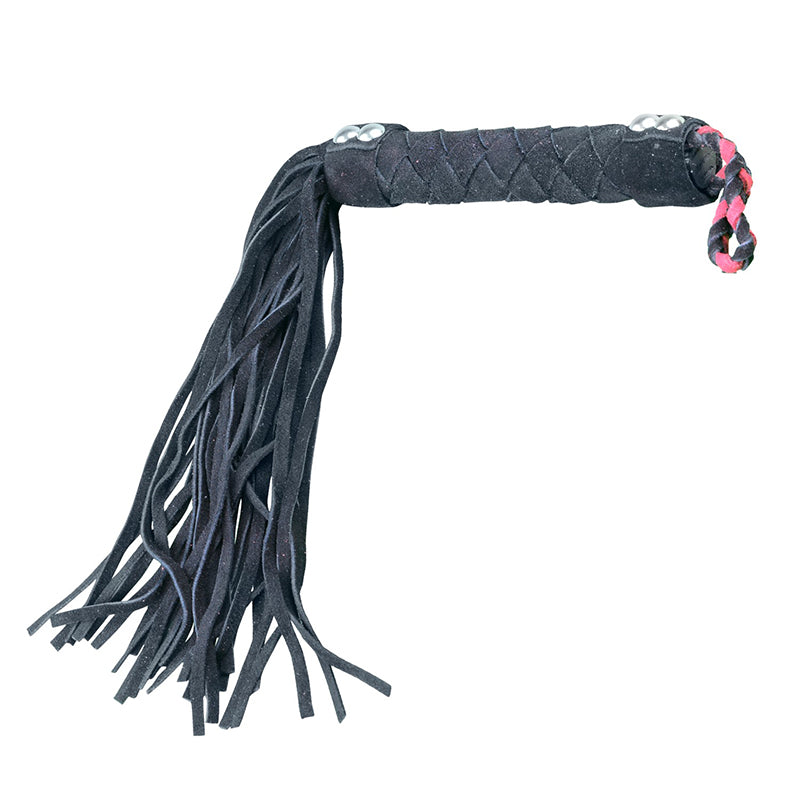 Flogger de cuero negro Ple'sur de 15.5 pulgadas
