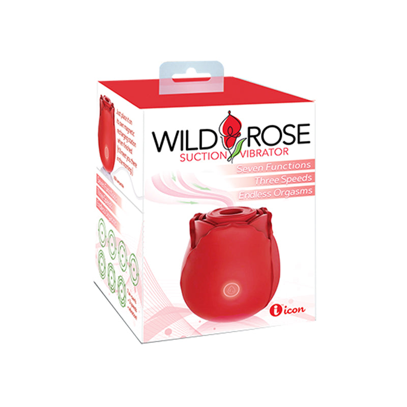 Vibrador de succión clásico Wild Rose rojo