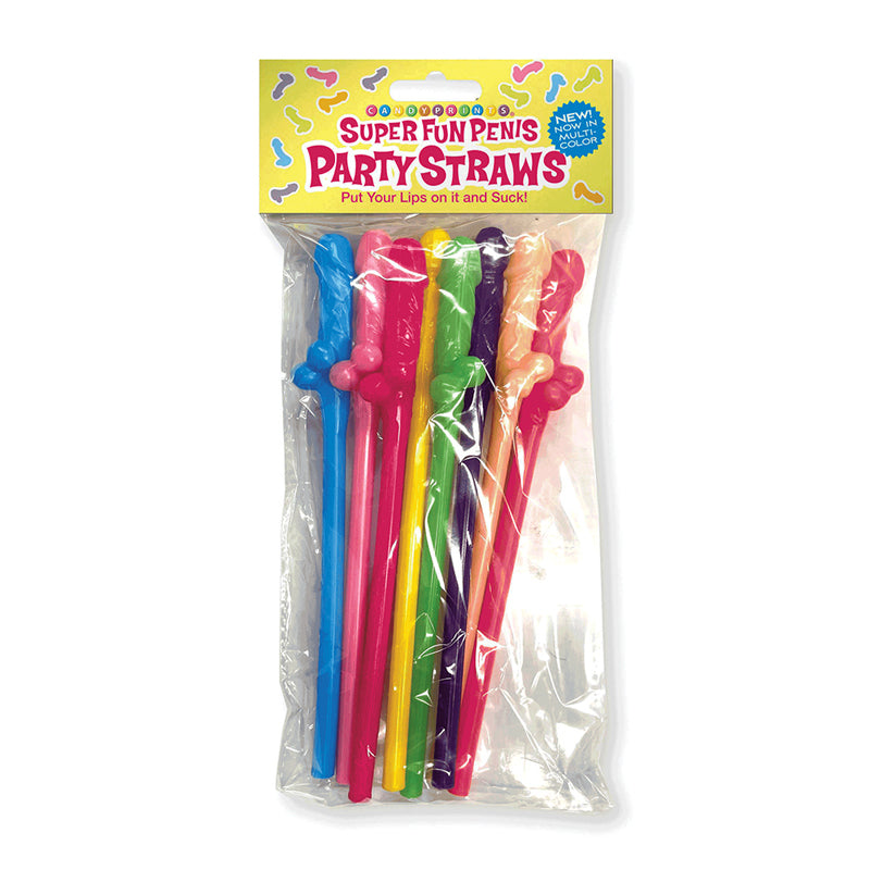 Pajitas de fiesta con forma de pene súper divertidas (paquete de 8) multicolor