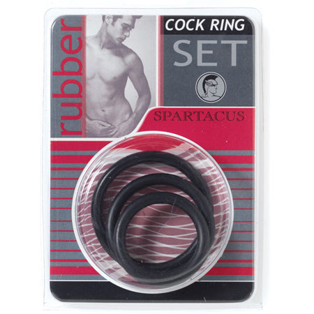 Spartacus Rubber Cock Ring (Set of 3)