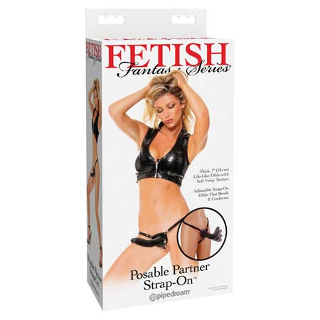 Pipedream Fetish Fantasy Series Posable Partner Strap-On With 7 in. Dildo Black