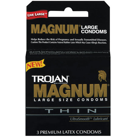 Trojan Magnum Thin Large Size Condoms with UltraSmooth Lubricant