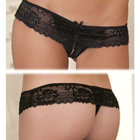 Rene Rofe Crotchless Lace Boyshort M/L