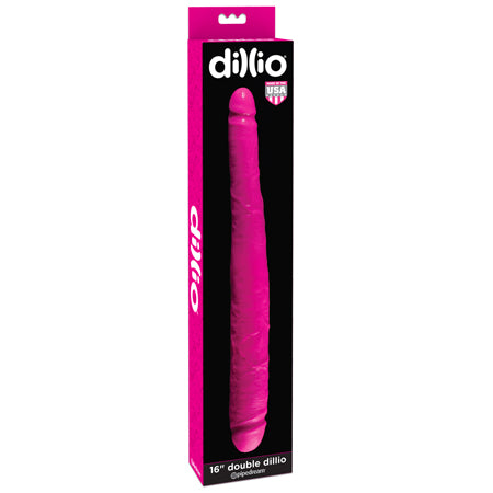 Pipedream Dillio 16 in. Double Dong Realistic Dual-Ended Dildo Pink