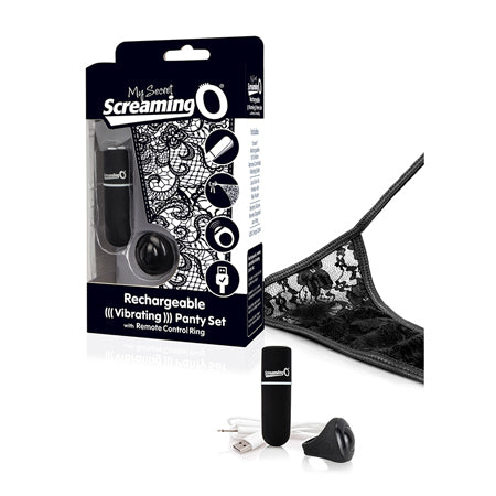 Vibrador para bragas con control remoto y carga Screaming O My Secret - Negro