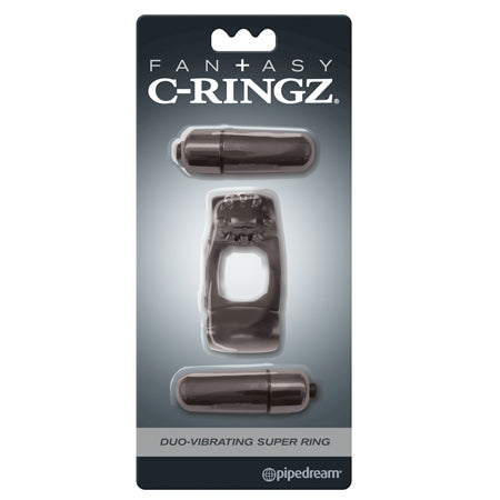 Pipedream Fantasy C-Ringz Duo-Vibrating Super Ring With Dual Bullets Black