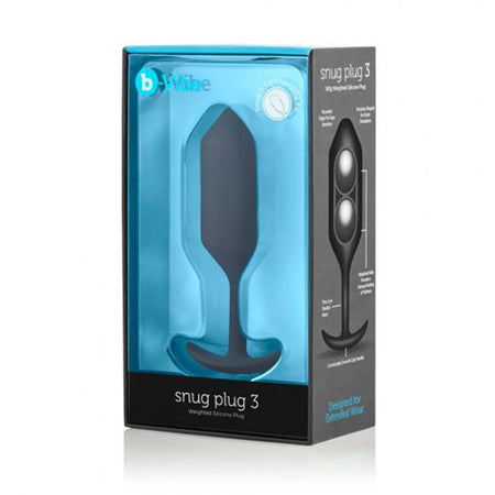 b-Vibe Snug Plug 3 Weighted Silicone Anal Plug Black