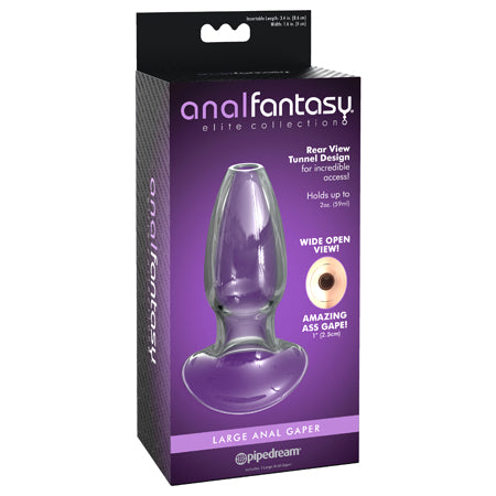 Pipedream Anal Fantasy Elite Collection Large Anal Gaper Glass Tunnel Plug Clear