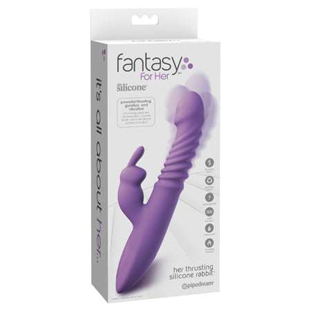 Pipedream Fantasy For Her Rechargeable Her Thrusting Silicone Rabbit Vibrator Purple