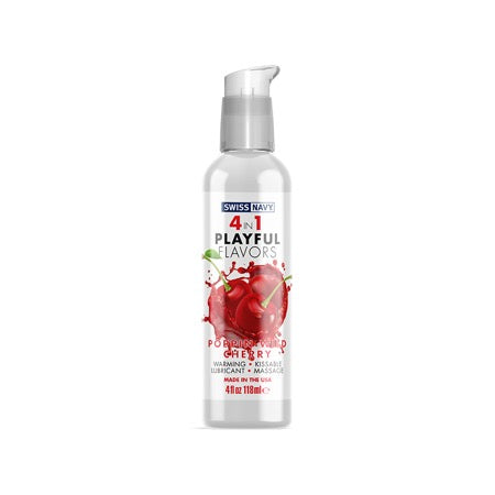 Swiss Navy 4 en 1 Sabores divertidos Poppin Wild Cherry 4 oz.