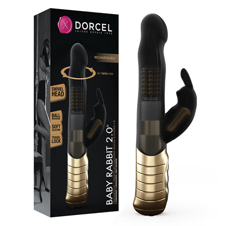 Dorcel Baby Rabbit 2.0 Rechargeable Silicone Rabbit Vibrator Black/Gold