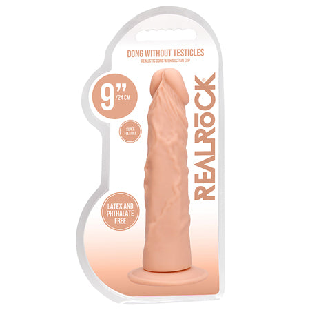 RealRock Realistic 9 in. Dildo With Suction Cup Beige