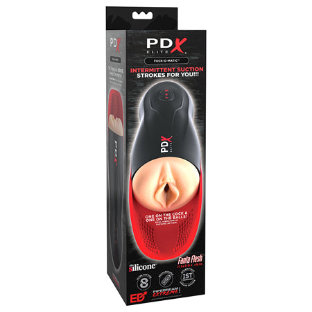 PDX Elite Fuck-O-Matic Rechargeable Vibrating Suction Stroker With Ball Cradle